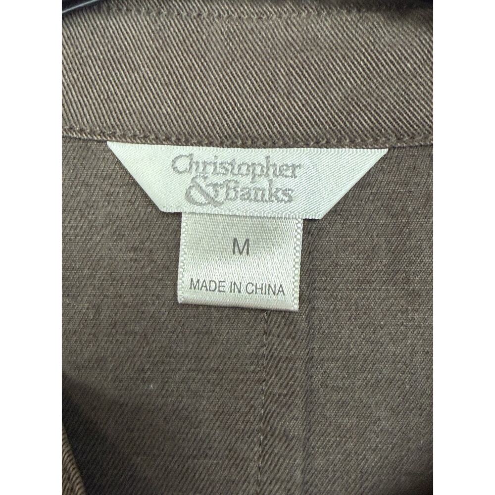 Christopher & Banks Women's Jacket Button Up Brown Sz M Lightweight Pockets - Picture 14 of 16